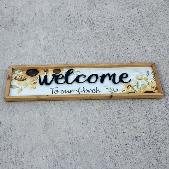 Rectangular Welcome To Our Porch Wooden Sign - Picture 16 of 16